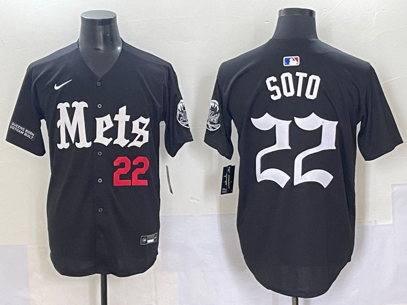 Men 2025 New York Mets #22 Soto Black Five generations Joint Name Nike MLB Jersey style 3->new york mets->MLB Jersey